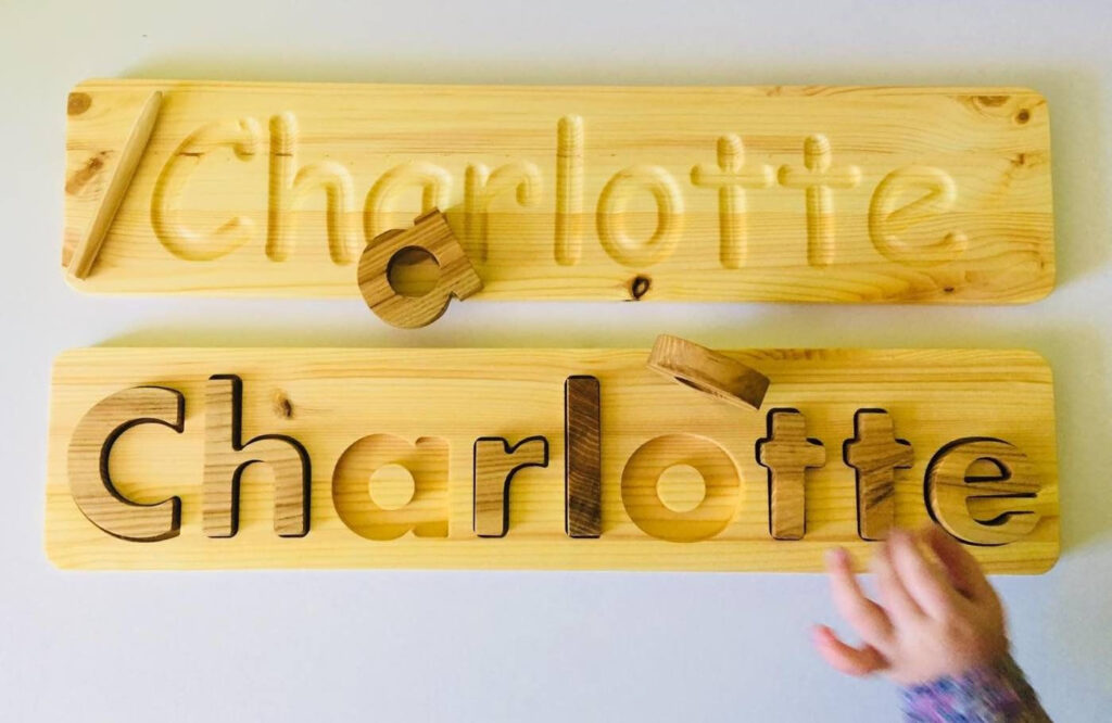 What An Awesome Idea! Reversible Personalized Natural Wood Throughout Name Tracing Charlotte