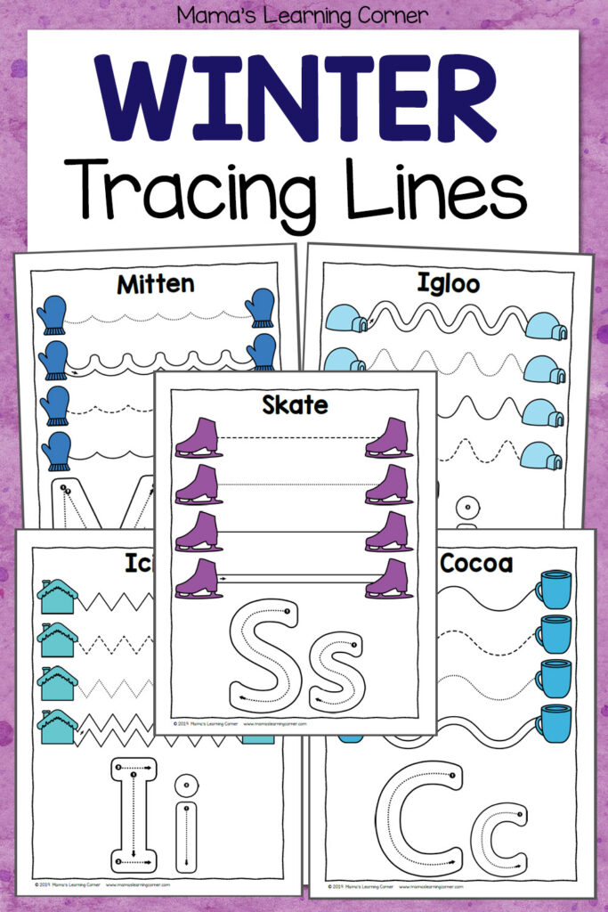 Winter Tracing Worksheets For Preschool   Mamas Learning Corner