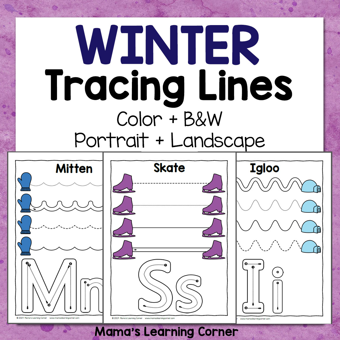 Winter Tracing Worksheets For Preschool