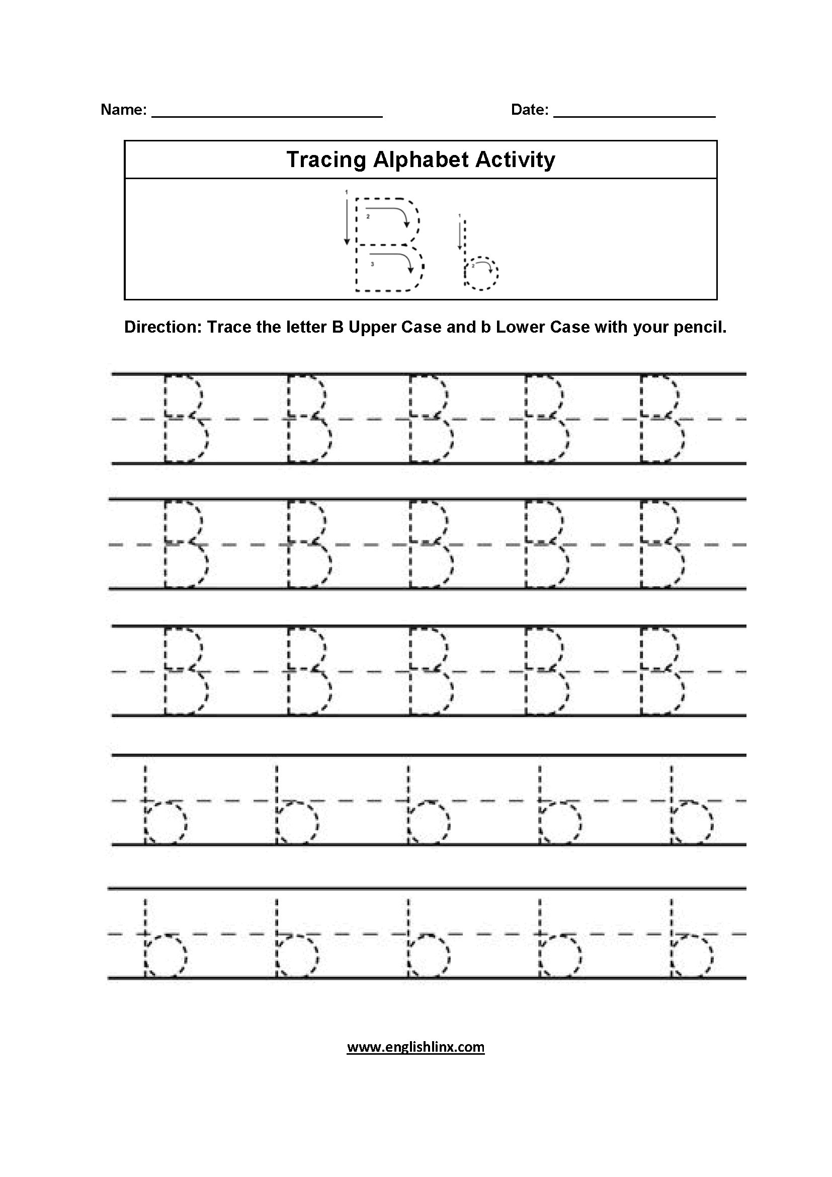 Dotted Alphabet Tracing Worksheets