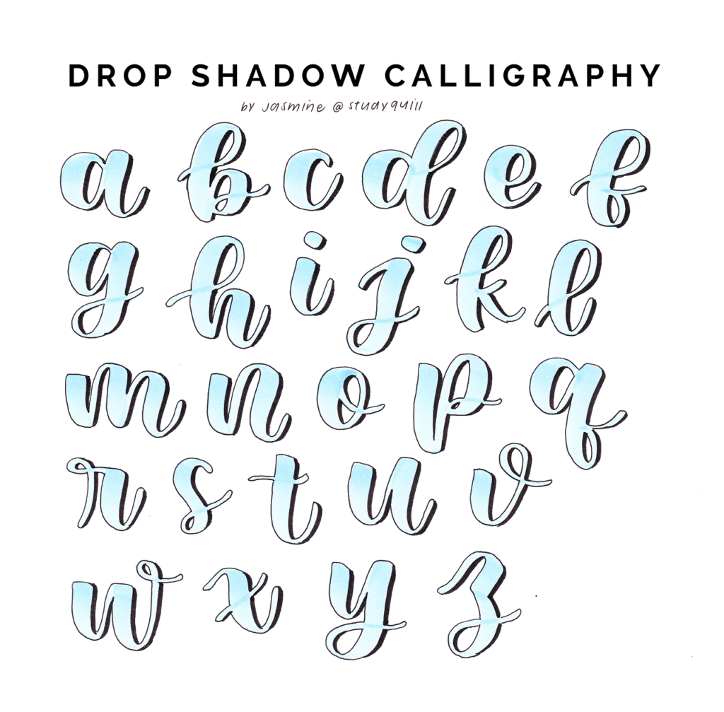 Worksheet ~ Calligraphy Drop Shadow Reference Sheet See The