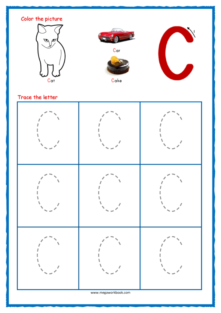 Worksheet ~ Capital Letter Tracing With Crayons 03 Alphabet Inside Letter C Worksheets Tracing