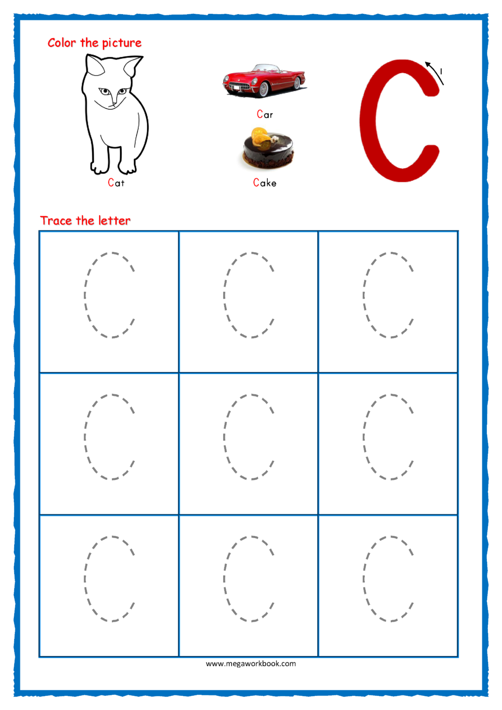 Worksheet ~ Capital Letter Tracing With Crayons 03 Alphabet inside Letter C Worksheets Tracing