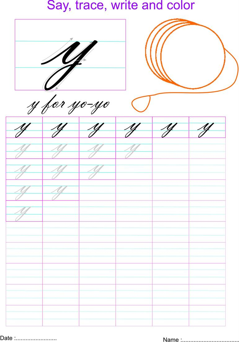 Worksheet ~ Cursive Small Letter Y Worksheet Letters