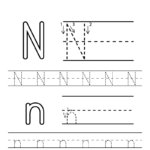 Worksheet ~ Free Alphabetning Sheets For Adults Kids Writing With Regard To Letter N Tracing Printable