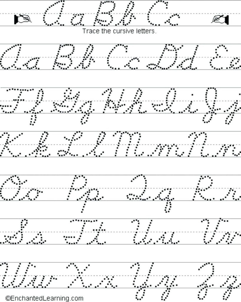 Worksheet ~ Free Cursive Alphabetintable Booklet Template