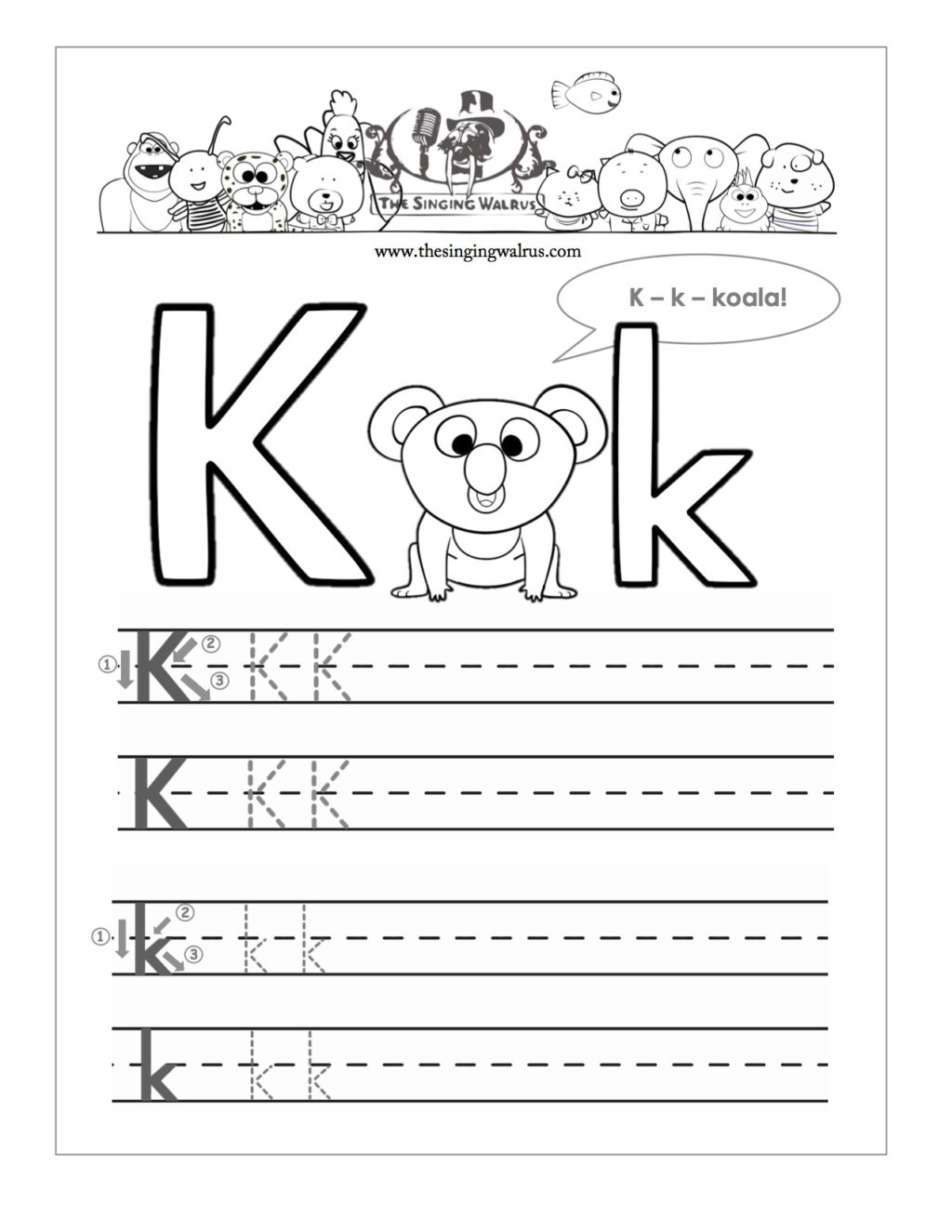 Worksheet ~ Free Printable Letter K Barka Preschool inside K Letter Worksheets