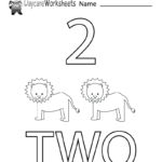 Worksheet ~ Free Printable Number Two Learning Worksheet For