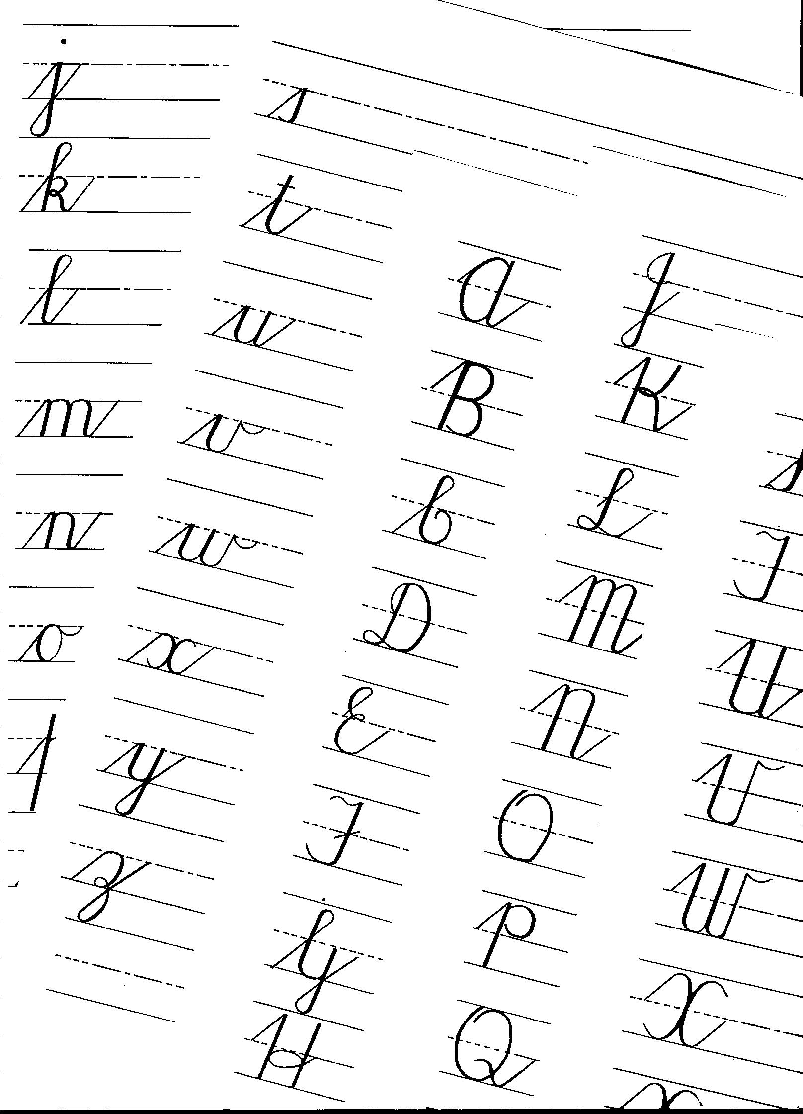 Cursive alphabet uppercase and lowercase chart