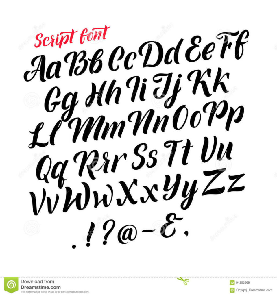 Worksheet ~ Handwritten Latin Alphabet Cursive Black Letters