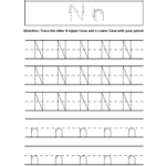 Worksheet ~ Letter Tracing Worksheets N Alphabet Inside Letter N Tracing Preschool