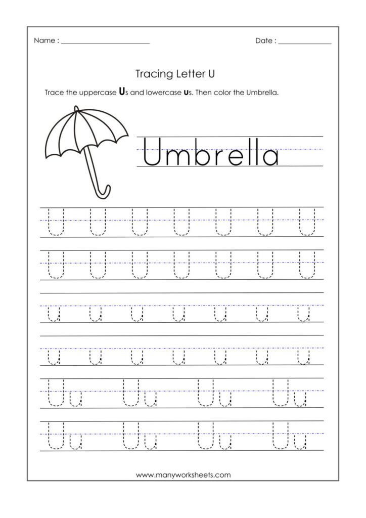 Worksheet ~ Letter U Worksheets For Kindergarten Trace Regarding Letter U Worksheets Free Printable