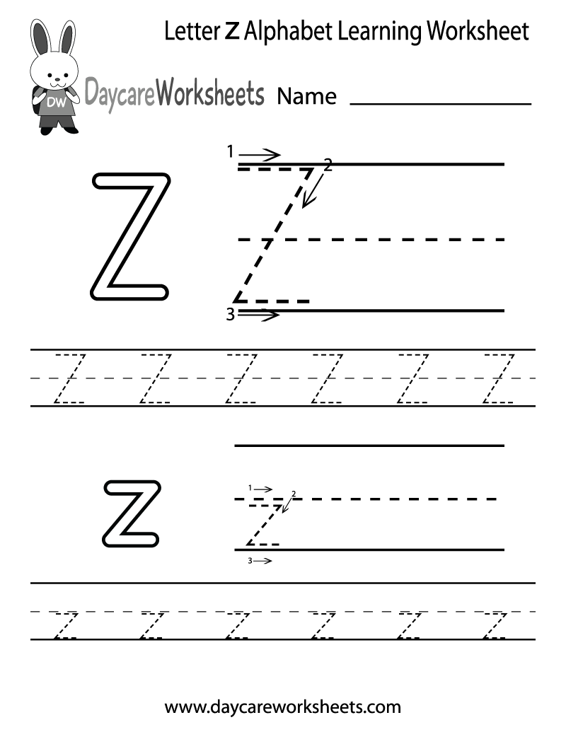 Worksheet ~ Letter Z Alphabet Learning Worksheet Printable with regard to Z Letter Worksheets