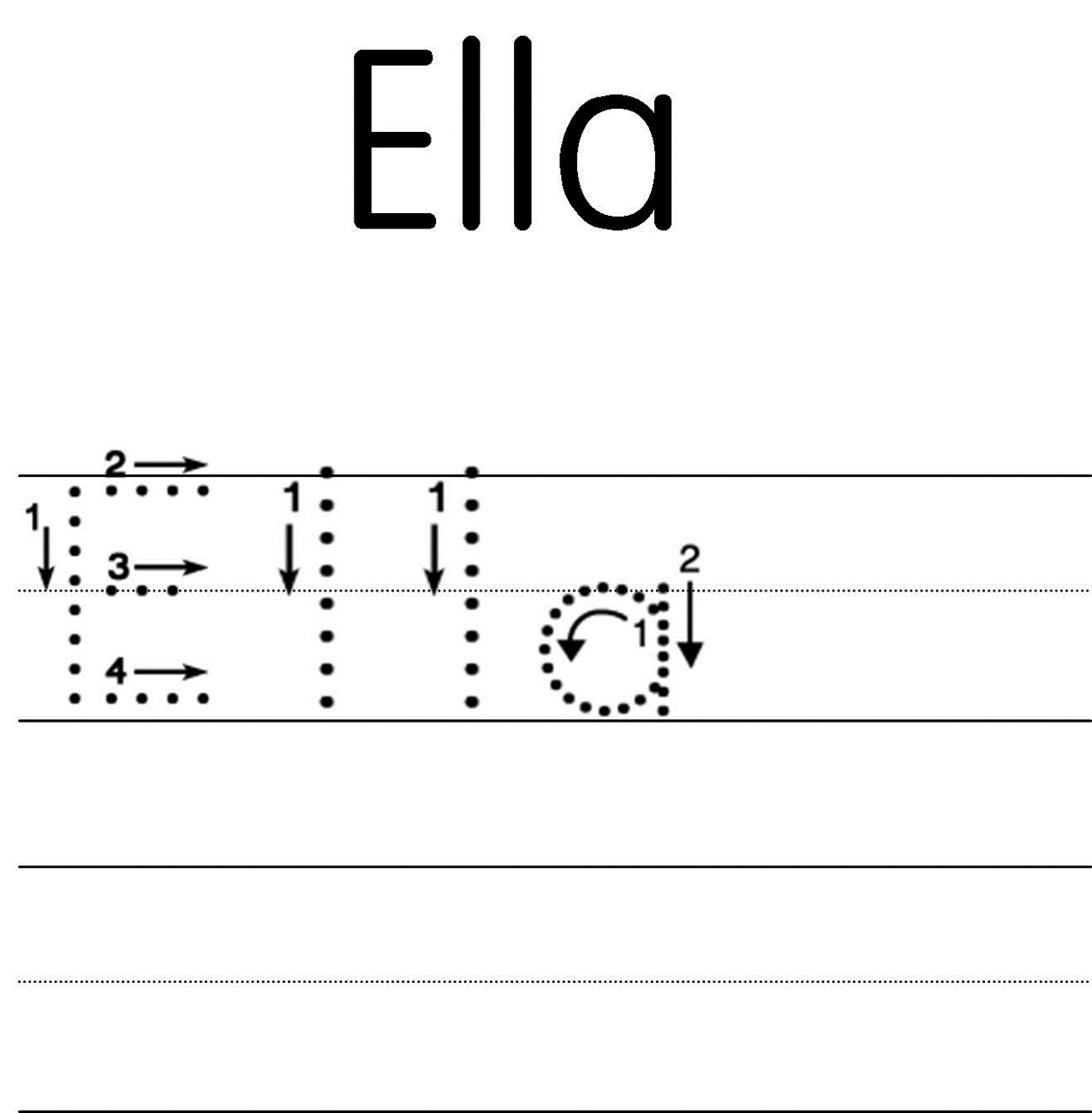 Dotted Name Tracing Worksheets
