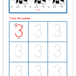 Worksheet ~ Number Tracing With Crayons 03 Writing