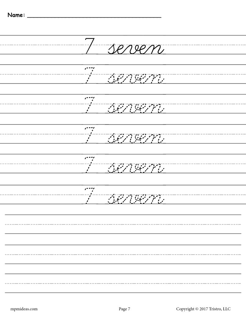 Worksheet ~ Numbers Cursive Words 1 20 Tracing Worksheet7