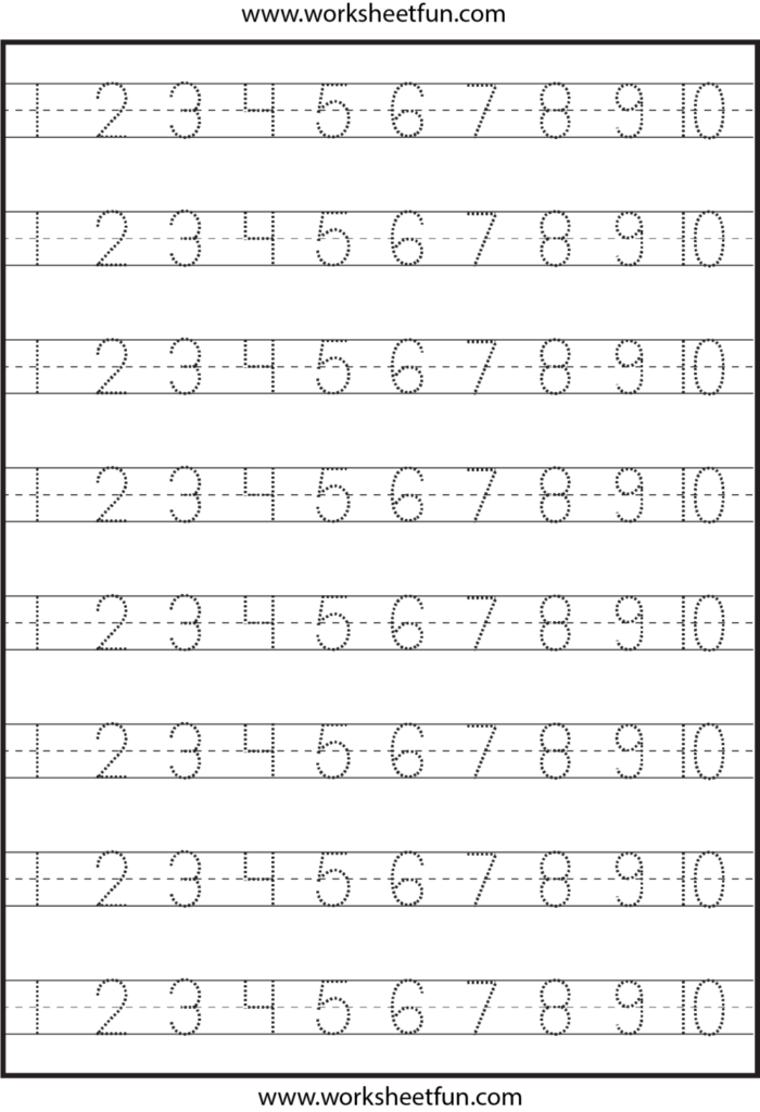 Worksheet ~ Numbertracingworksheetfun1 Worksheet Free