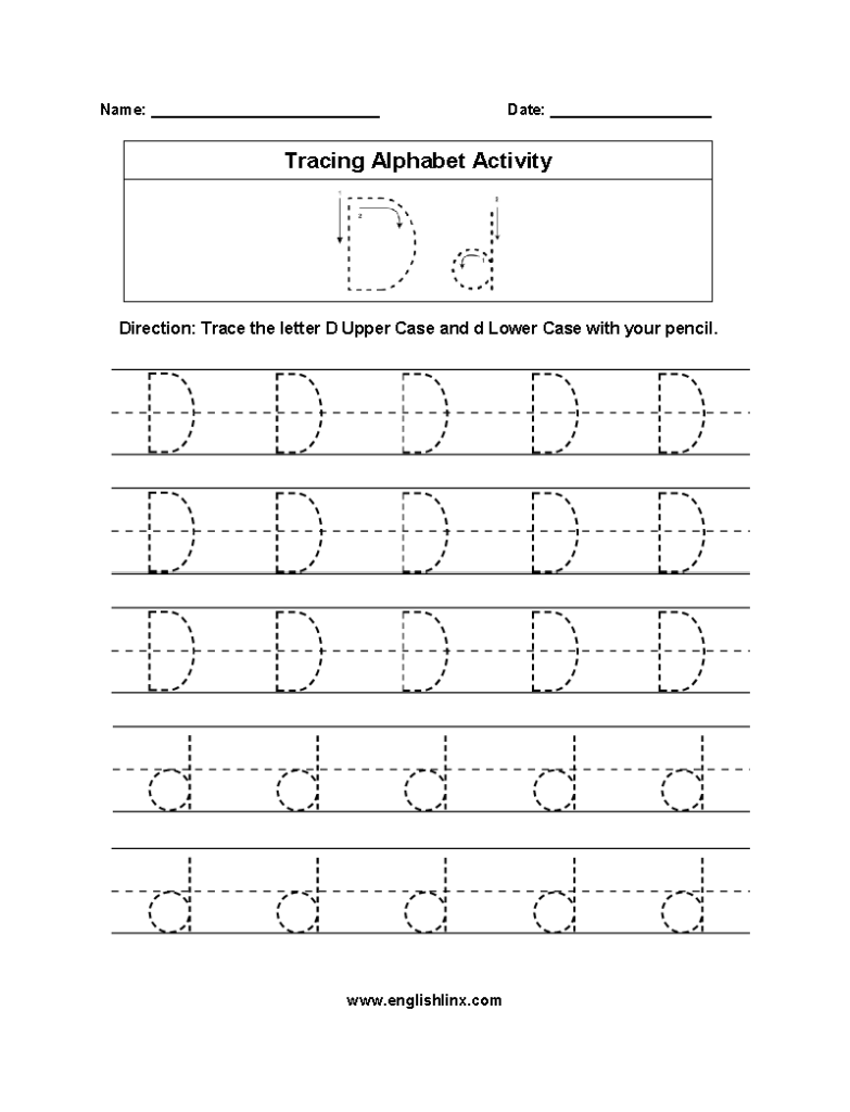 Worksheet ~ Outstanding Dotted Alphabet Worksheets Picture Intended For Alphabet D Tracing