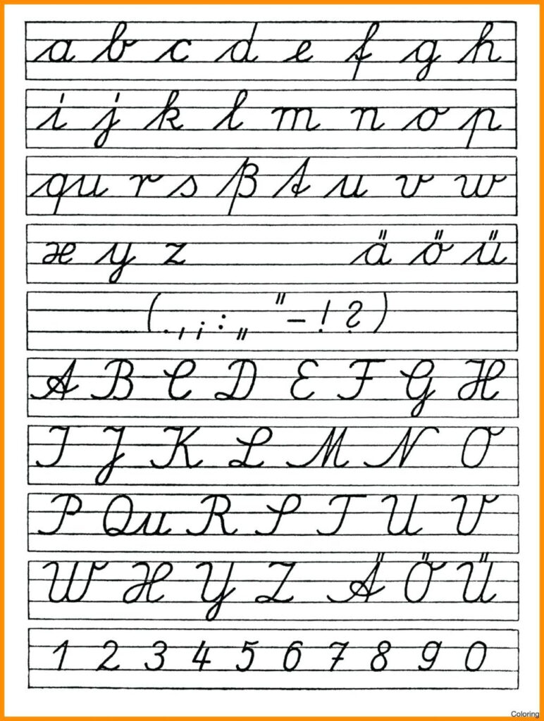 Official Cursive Alphabet | AlphabetWorksheetsFree.com