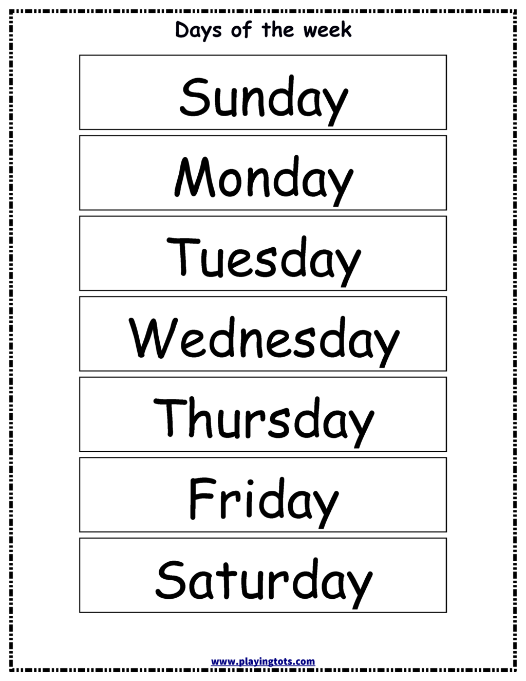 Days Of The Week Tracing Worksheets days-of-the-week-tracing-worksheets