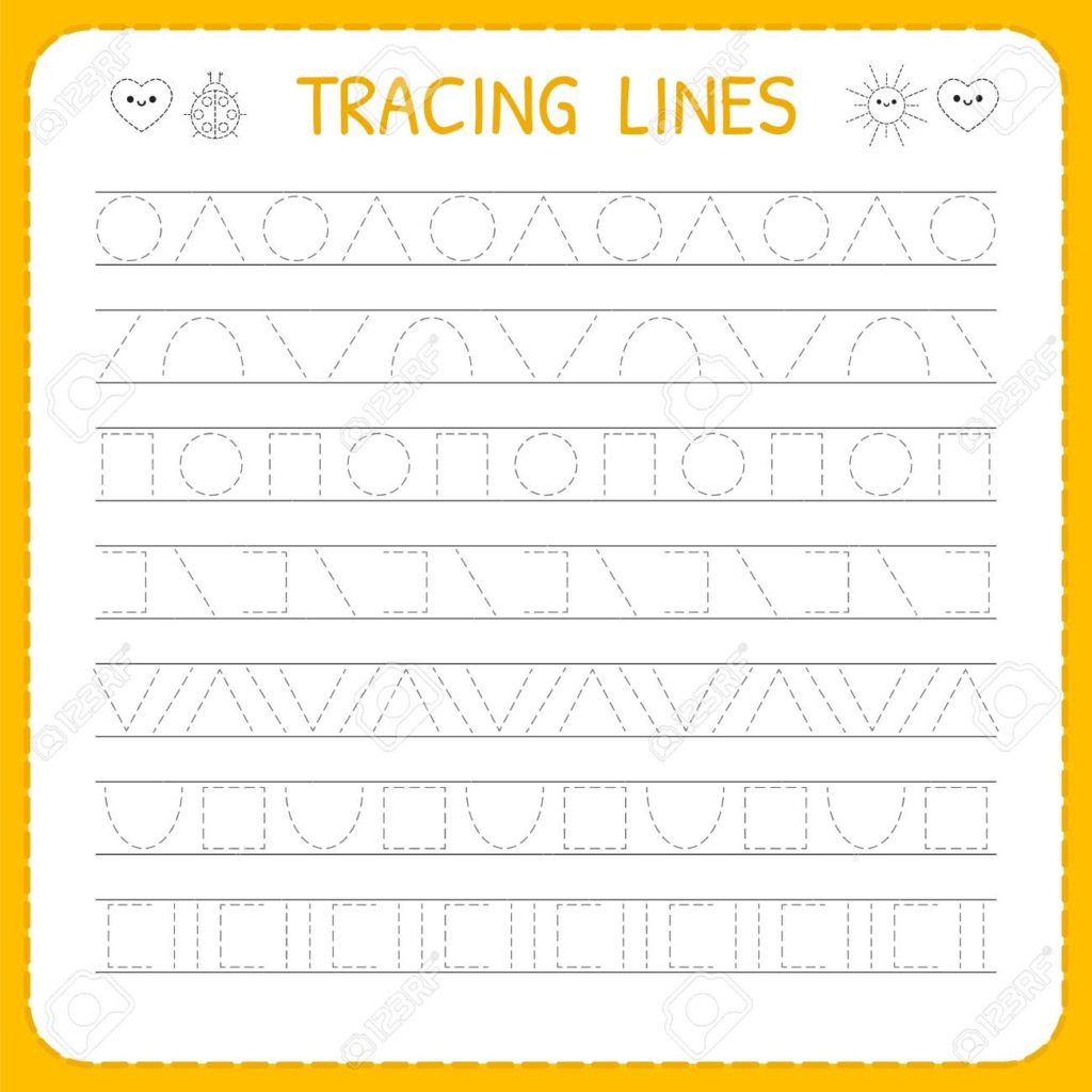 Worksheet ~ Preschoolg Pages Basic Trace Line Worksheet For