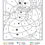 Worksheet ~ Snowman Colornumber Kindergartenorksheets