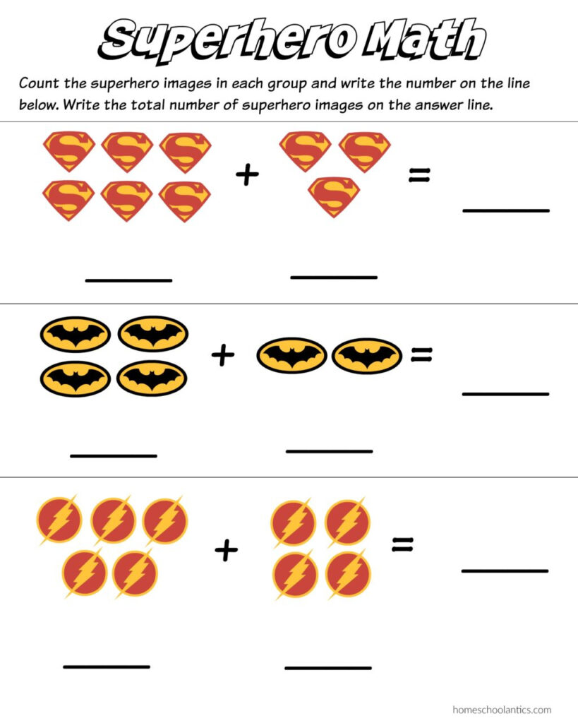 Worksheet ~ Superhero Math Worksheethenomenalrintable