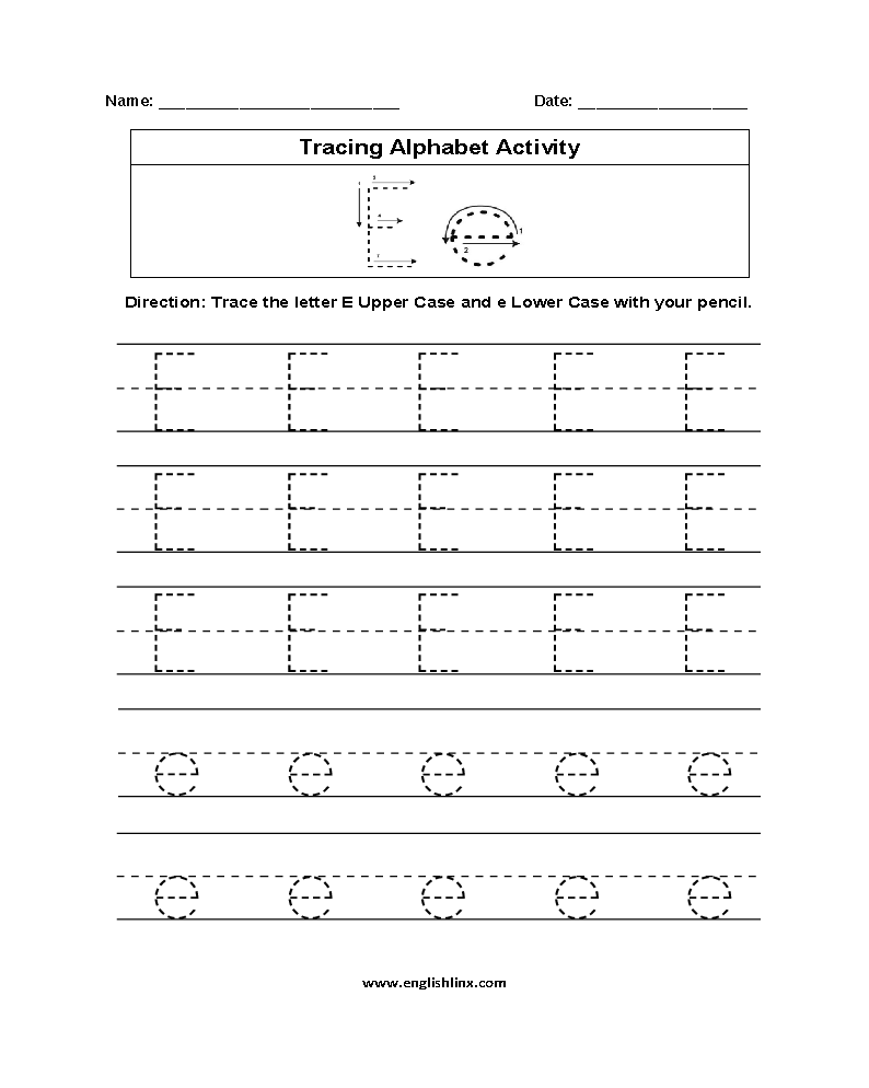 Worksheet ~ Tracing Alphabet Worksheet Free Dotted Line Font Within Letter E Tracing Sheets
