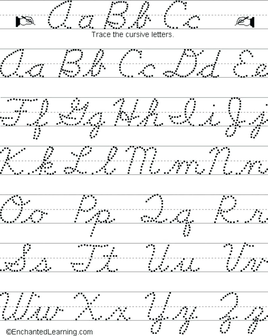 Tracing Cursive Letters Worksheets Free ...