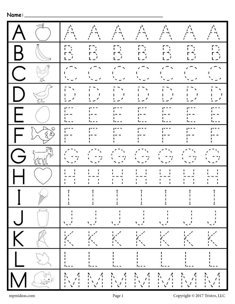 Big Letter Tracing Worksheets