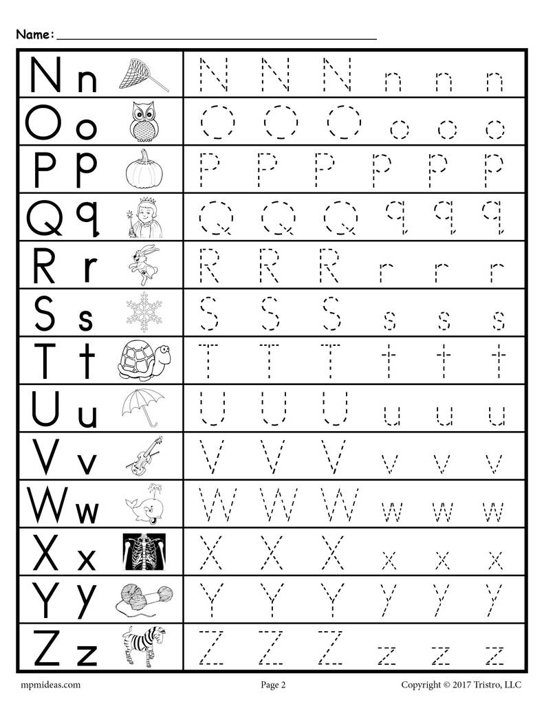 Worksheet ~ Uppercase And Lowercase Letter Tracing