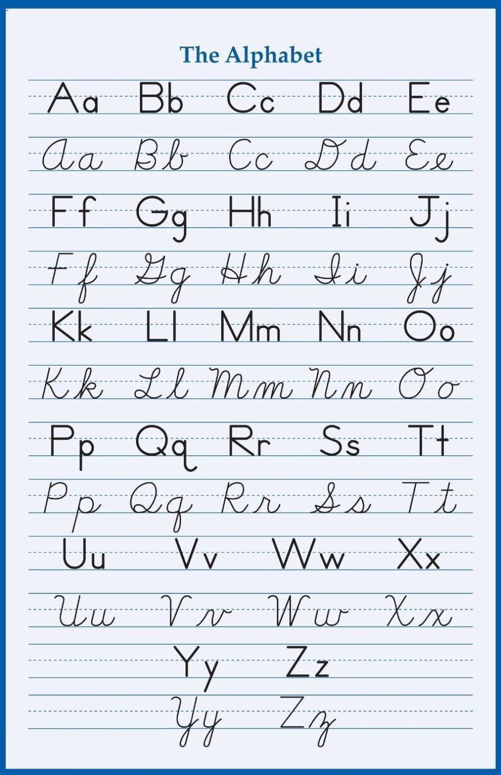 Worksheet ~ Worksheetphabet Handwriting Cursive Poster X And