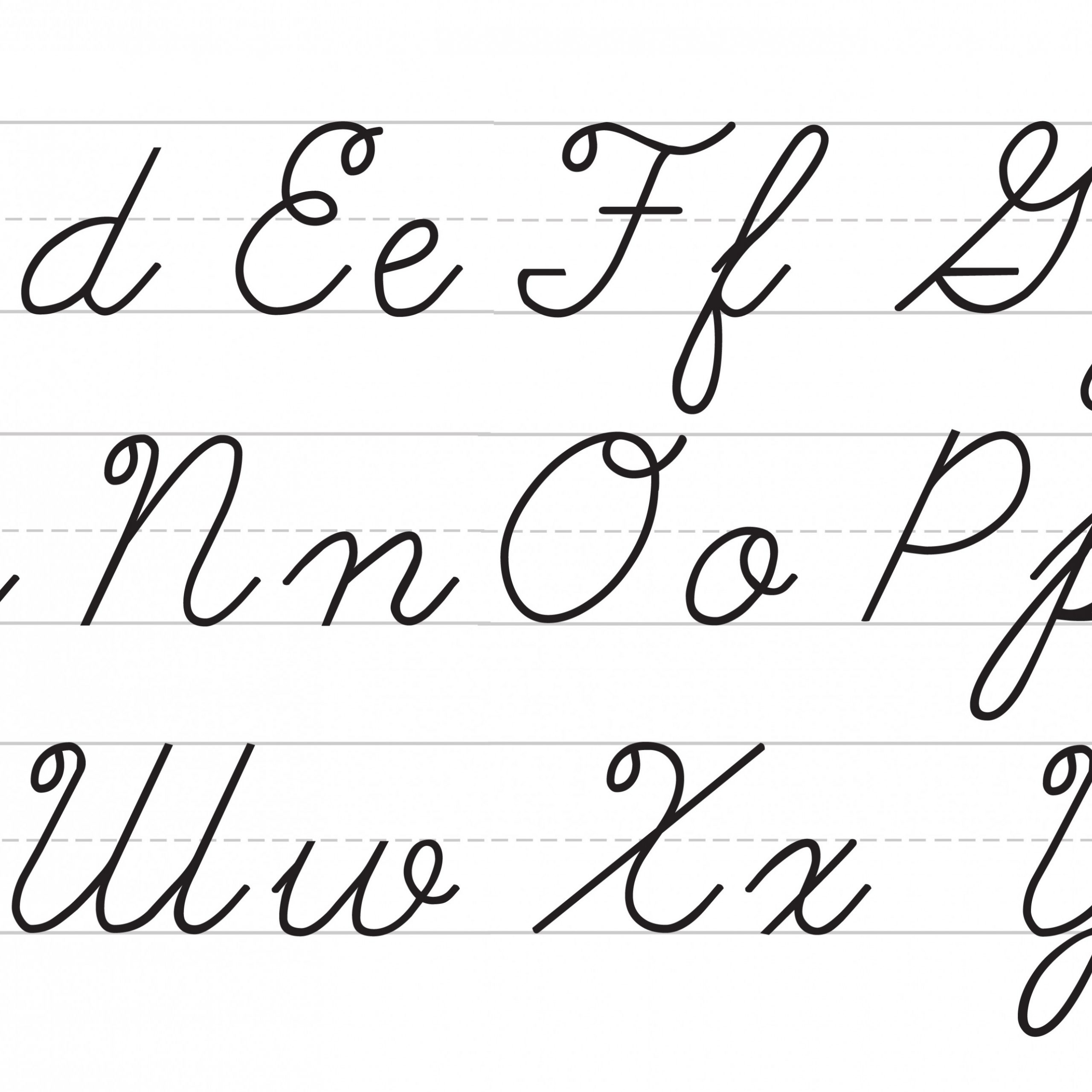 cursive alphabet capital and small | AlphabetWorksheetsFree.com