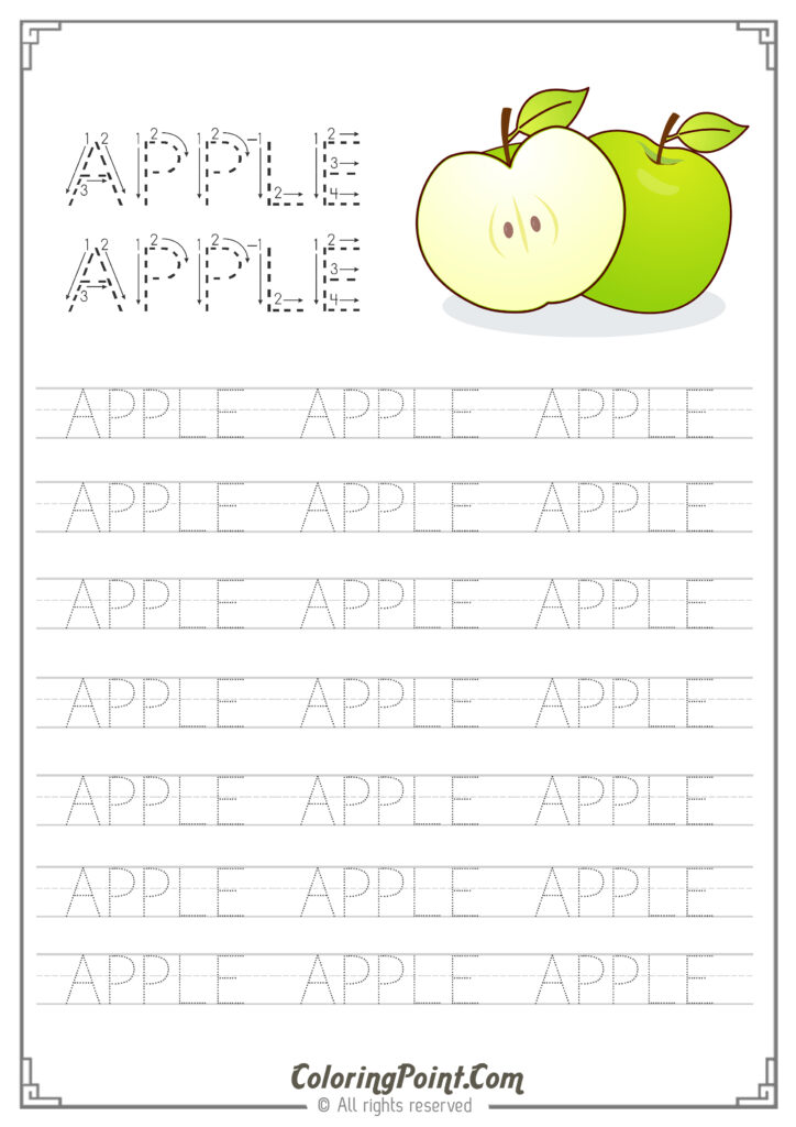 Worksheets : Apple Word Tracing Worksheet Worksheets Name Pertaining To Letter Tracing Generator