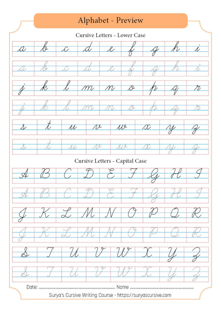Worksheets : Cursive Letters Suryascursive Alphabetpreview Worksheets : Cursive Letters Suryascursive Alphabetpreview