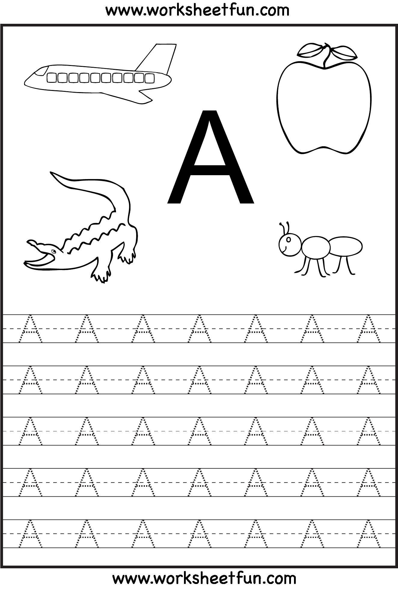 Worksheets For Year Olds Tracing Learning Printable Letter in Alphabet Tracing For 3 Year Olds