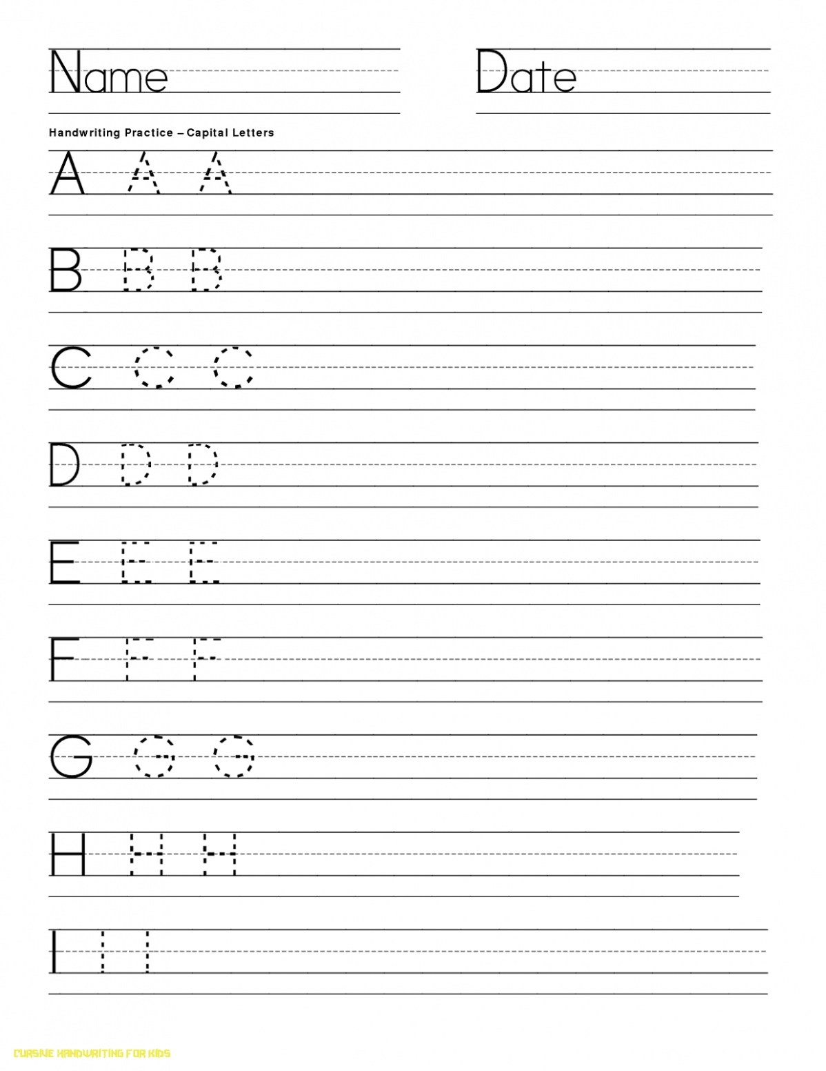 Worksheets : Free Handwriting Worksheets For Kids Neat pertaining to Alphabet Handwriting Worksheets For Preschool