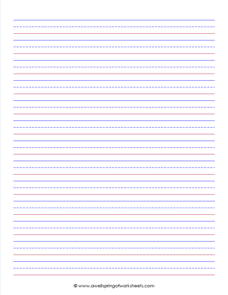 Worksheetssubject | A Wellspring Of Worksheets | Lined For Name Tracing Practice With Red And Blue Lines