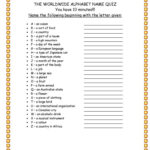 Worldwide Alphabet Quiz   English Esl Worksheets For Pertaining To Alphabet Exam Worksheets