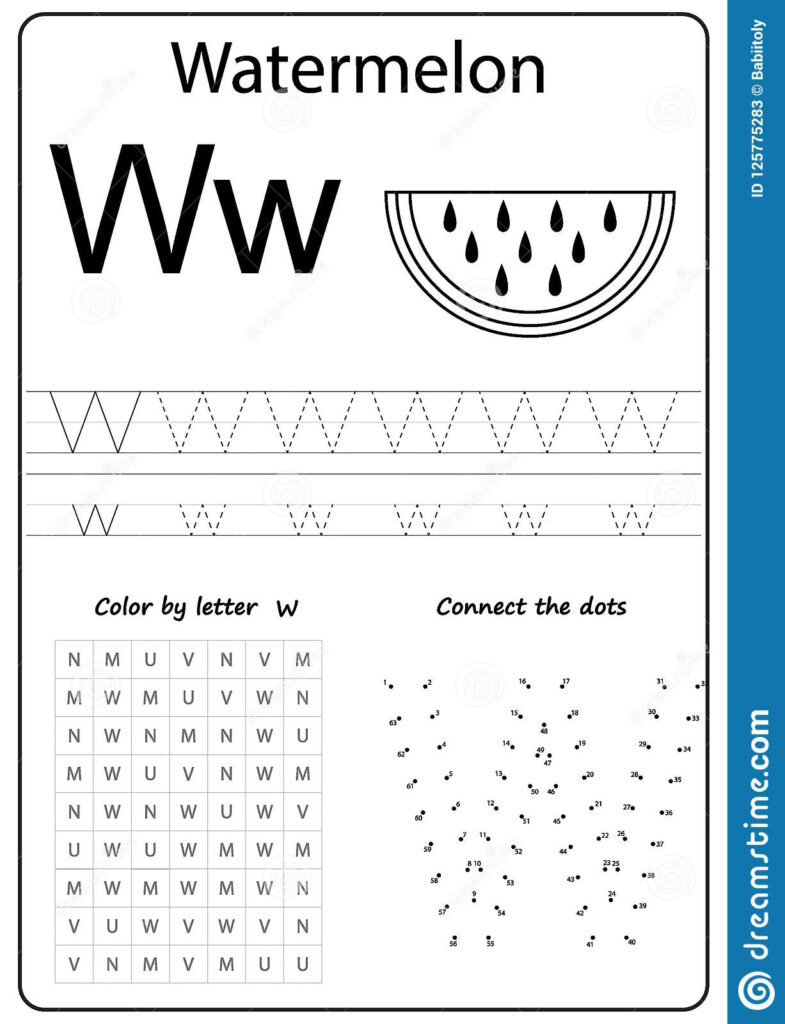 Writing Letter W. Worksheet. Writing A Z, Alphabet For Letter W Worksheets For Kindergarten