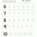 Writing Number Worksheets Write The Numbers 6 To 10.gif Inside Letter 10 Worksheets