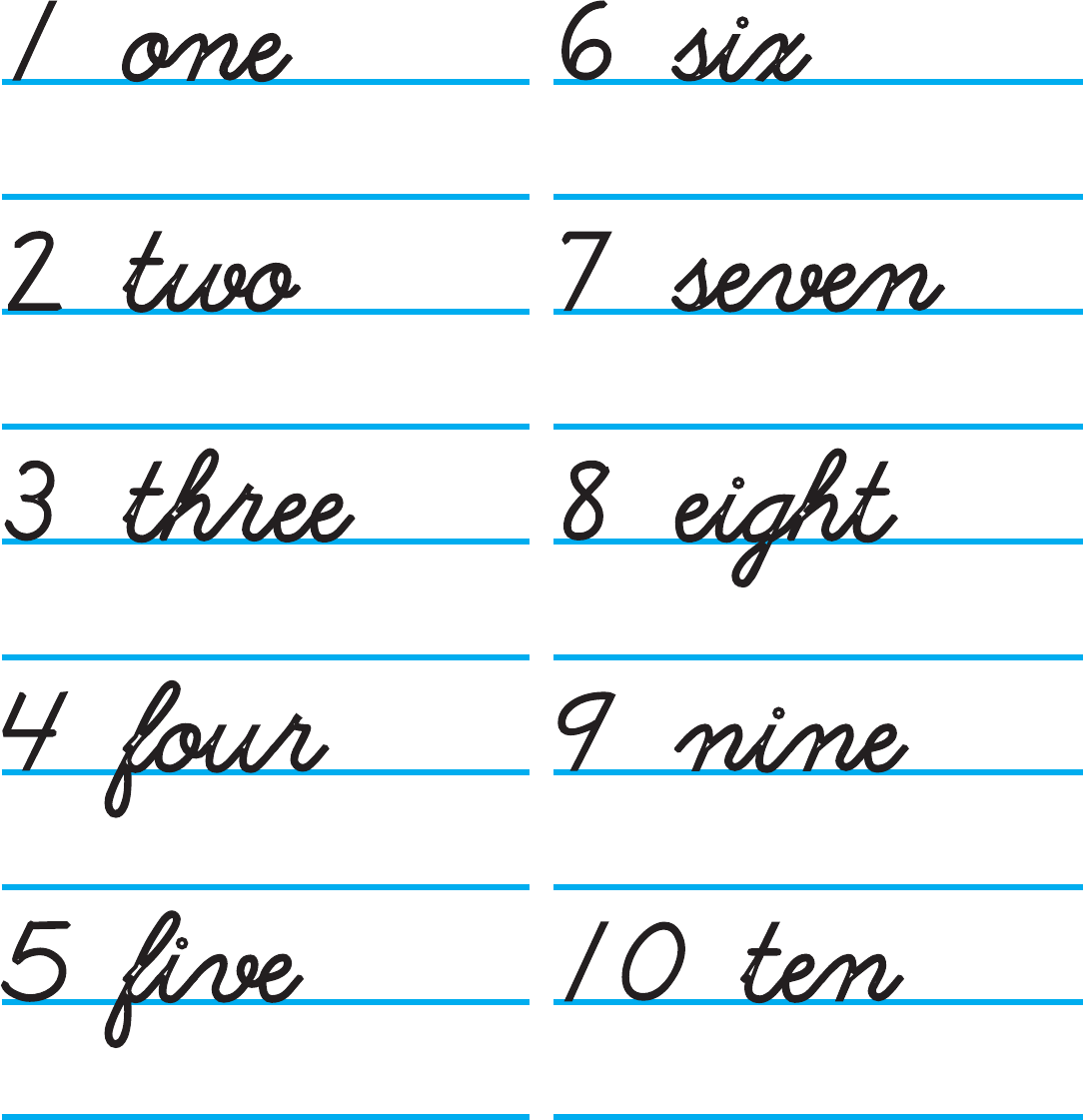 Writing Numbers Worksheets Cusive 1-100