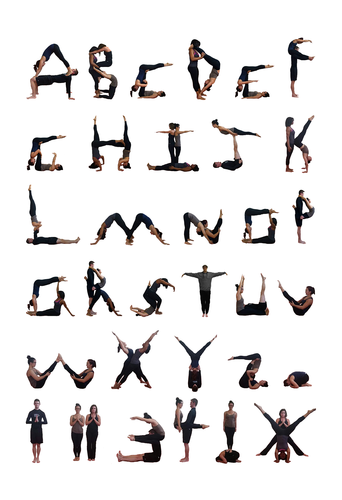 Yoga Poses Alphabet with Alphabet Yoga Exercises
