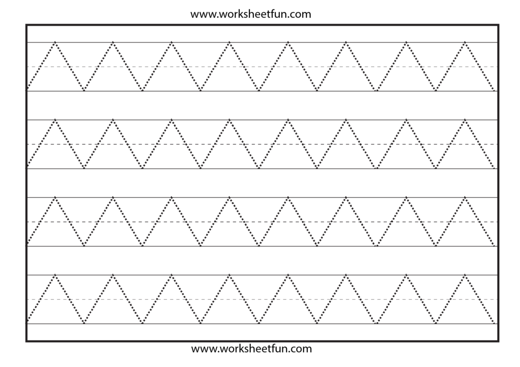 Zig Zag Line Tracing – 7 Worksheets | Tracing Worksheets