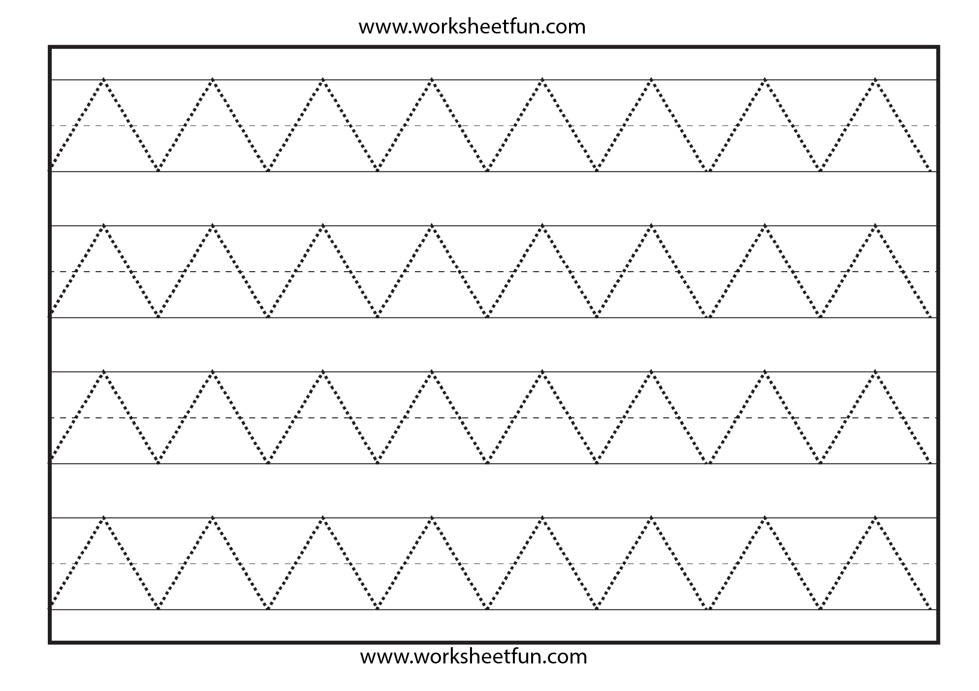 Zig Zag Line Tracing – 7 Worksheets | Tracing Worksheets