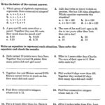 10+ Four Situations Math Worksheet | Writing Algebraic