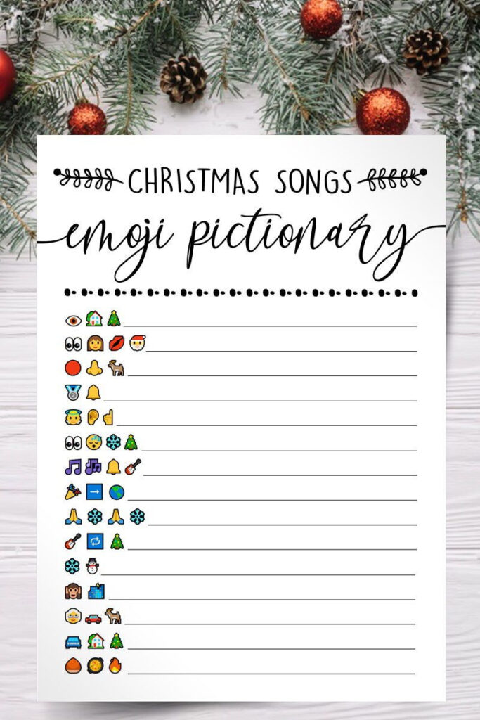 10 In One, Christmas Party Games, Christmas Songs Emoji