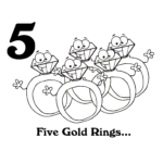 12 Days Of Christmas Five Gold Rings Coloring Page Http
