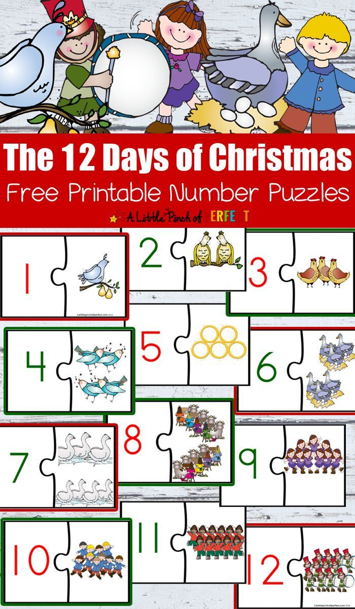 12 Days Of Christmas Free Printable Number Puzzles - | 12