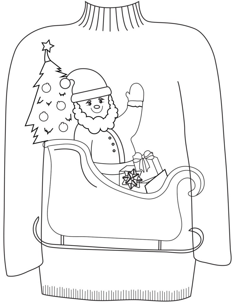 16 Ugly Christmas Sweater Colouring Pages   Mum In The Madhouse